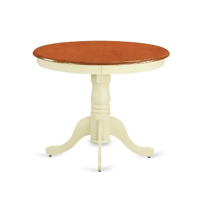 HomeStock ANCL3 Round 36 Inch Table and 2 Chair Set Buttermilk Cherry