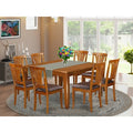 HomeStock 9 Piece Kitchen Table And Chairs Set Saddle Brown Traditional Style