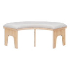 GDFStudio Agnes 5 Piece Rustic Round Dining Set with Upholstered Chairs and Curved Bench