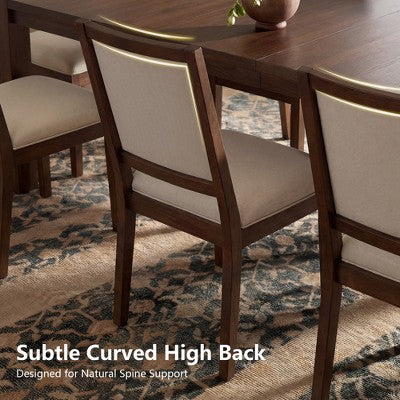 Modern Dining Set - 80 Table + 6 Cushioned Chairs, Solid Wood Frame, 400lbs Table Capacity, Easy Assembly