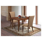HomeStock 3-Pc Mahogany Finish Rectangular Solid Wood Top with Butterfly Leaf Dining Table Set