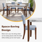 Faux Marble Dining Table Set for 4, 5 Pieces Rectangle Dining Table with 4 Upholstered Chairs for Small Space Kictchen