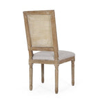 Christopher Knight Home Regan 7 Piece French Country Fabric Upholstered Wood and Cane Expandable Dining Set