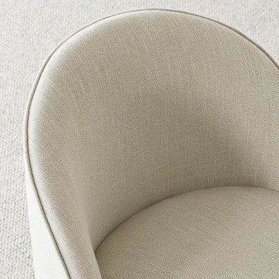 Dining Table Set for 4, Upholstered Barrel Chair with Castors and Round Pedestal Table for Kitchen or Breakfast Nook-Panipeachy