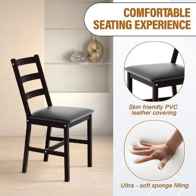 BestMassage Dining Table Set for 2/4 Dining Room Table and Chairs Kitchen Table Set, Dark Brown