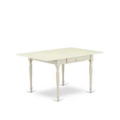 3-Piece Linen White Finish Solid Wood Top Dining Table Set
