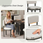 7 Piece Farmhouse Dining Table Set Dining Set for 6, 60 Kitchen Table Set with 6 Upholstered Dining Chairs - ModernLuxe
