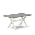 HomeStock 5-Piece Rectangle Natural Oak Finish Solid Wood Top Dining Table with 4 Upholstered Chairs