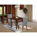HomeStock 3-Pc Mahogany Finish Rectangular Solid Wood Top with Dropleaf Dining Table Set