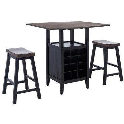 Casey 3 Piece Drop Leaf Pub Set - AMH8504 - Safavieh Couture