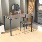 Costway 4pcs Dining Table Set Rustic Desk 2 Chairs & Bench w/ Storage Rack