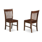 HomeStock 5-Piece Rectangle Mahogany Finish Solid Wood Top Dining table with 4-Chairs