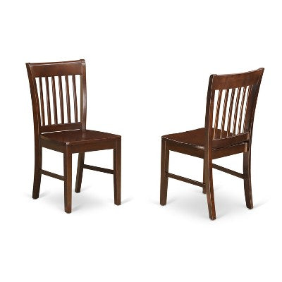 HomeStock 5-Piece Rectangle Mahogany Finish Solid Wood Top Dining table with 4-Chairs