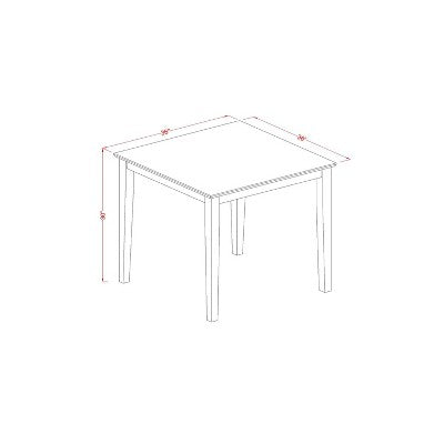Kitchen Dining Set - Square Table & 2 Chairs - Old World Style - 36 Inch