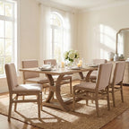 Christopher Knight Home Lyra 7 Piece Contemporary Rubberwood Upholstered Dining Set with Expandable Dining Table