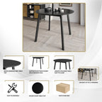 ChaletPosh 5 Pieces Dining Set with Linen Cover Dining Chair