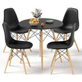 Costway Dining Table Set Modern 5 PCS For 4 Round Dining Room Table Set with Solid Wood Leg Black/Brown/White