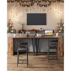 3 Piece Bar Table Set for 2, Bar Table and Chairs Set with with Flip Top Extension, Dining Table Set with Storage Shelves