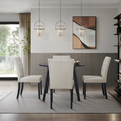ChaletPosh 5 Pieces Dining Set with Linen Cover Dining Chair