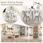 Costway Dining Table Set Modern 5 PCS For 4 Round Dining Room Table Set with Solid Wood Leg Black/Brown/White