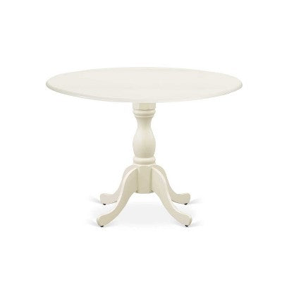 3-Piece Linen White Finish Solid Wood Top - Dining Room Set - Seats 4