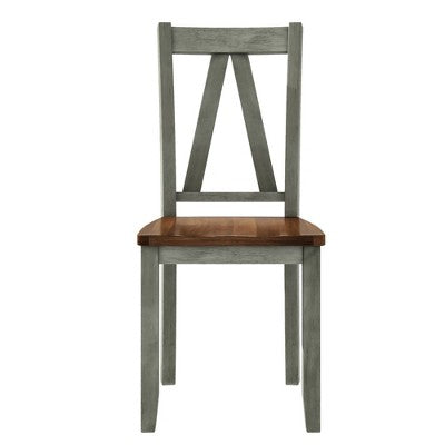 Farmhouse 6-Piece Wood Dining Table Set with Long Bench and 4 Dining Chairs-ModernLuxe