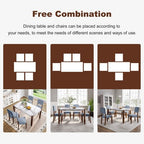 Faux Marble Dining Table Set for 4, 5 Pieces Rectangle Dining Table with 4 Upholstered Chairs for Small Space Kictchen