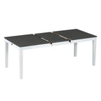 Rustic Extendable Dining Table Set for 6, 7 Pieces Rectangle Dining Table with 6 Upholstered Chairs, Kitchen Table Set with 2 Drawers