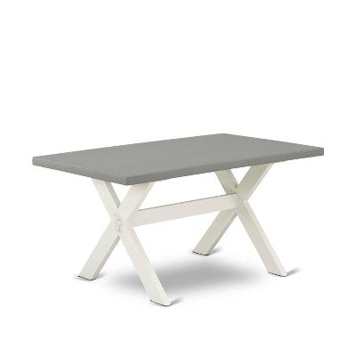 7-Piece Rectangle Natural Oak Finish Solid Wood Top Dining Table with 6 Parson-Chairs with