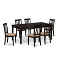 Gothic Glamour Dining Set - Table with Leaf & 6 Chairs - Elegant Cappuccino Finish