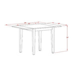 HomeStock 3-Pc Linen White Finish Rectangular Solid Wood Top With Dropleaf Dining Table Set