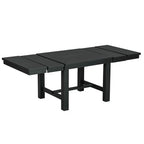 Farmhouse Extendable Dining Table Set for 6, Solid Wood Rectangular Kitchen Table Set with Removable Leaf, 4 Upholstered Chairs and Bench