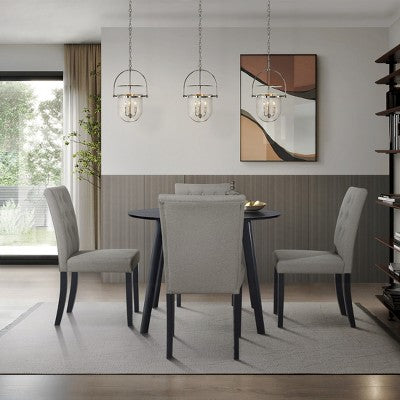 ChaletPosh 5 Pieces Dining Set with Linen Cover Dining Chair