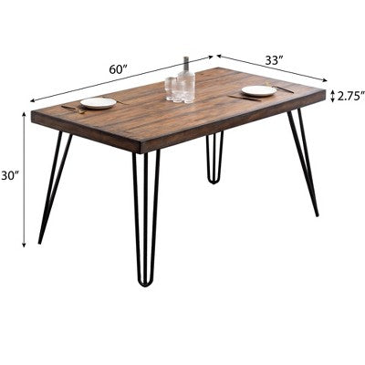 Ashford 5-Piece Dining Set, Hairpin Dining Table with 4 Chairs, 4 Color Options