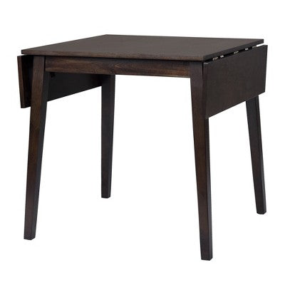 3 Piece Expandable Dining Set with 2 Upholstered Chairs, Wood Dining Table with Drop Leaf for Small Place
