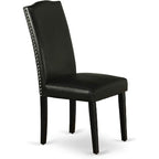 HomeStock DUEN7-BLK-69 7Pc Rectangular Dining Table And Six Chair Black