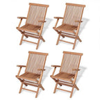 vidaXL Garden Table And Chair Warm wood color Solid Teak wood 5-Piece Set