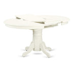 Modern 5 Piece Dinette Set - Oval Dining Table & 4 Linen White Chairs