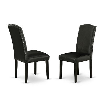 HomeStock DUEN7-BLK-69 7Pc Rectangular Dining Table And Six Chair Black