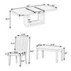 GDFStudio Sira Contemporary 6 Piece Rubberwood Dining Set with Extendable Table and Linen Upholstered Seats