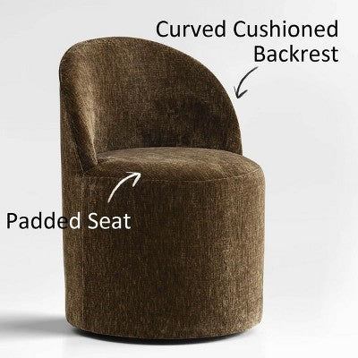 5-Piece Dining Table Set for 4, Modern Barrel Chair with Wheels and Chenille Upholstery, Black Round Pedestal Table-Panipeachy