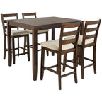 Melvin 5 Piece Pub Set - DNS9200A - Brown/Beige - Safavieh