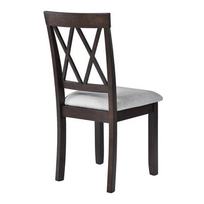 3 Piece Expandable Dining Set with 2 Upholstered Chairs, Wood Dining Table with Drop Leaf for Small Place