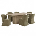 Christopher Knight Home Yutthana Modern 7 Piece Wooden and Metal Dining Set with Upholstered Chairs