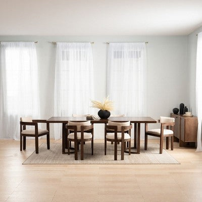 Christopher Knight Home Arkenis 7 Piece Rubberwood Upholstered Dining Set