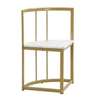Modern Marble Dining Table Set for 6 with Metal Frame, Rectangular Marble Sticker Table and 6 Chairs for Dining Room Kitchen