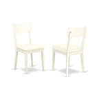 HomeStock 7-Piece Linen White Finish Solid Wood Top Dining Table with 6 Chairs