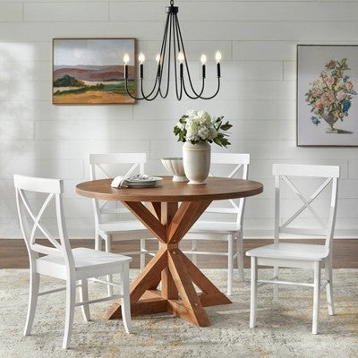 5pc Crenshaw Round Dining Set Driftwood - Buylateral