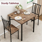 5 Piece Dining Table Set for 4 with Storage Rack, Metal and Wood Rectangular Dining Room Table Set for Kitchen, Dining Room, Dinette,Rustic Brown