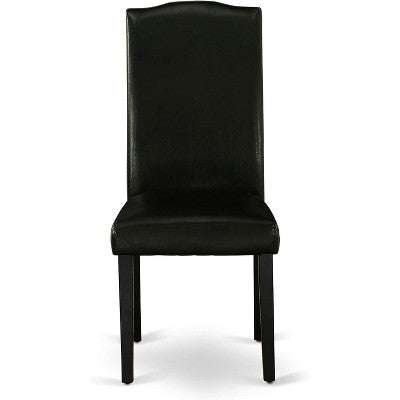HomeStock DUEN7-BLK-69 7Pc Rectangular Dining Table And Six Chair Black
